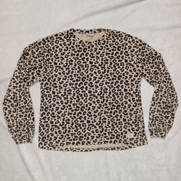 5 for $10 Zara Girls Tan & Black Leopard Print L/S Top size 13-14 - Picture 1 of 8